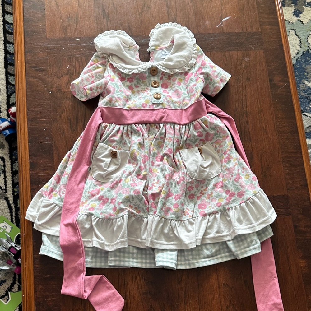 Floral Pink and White Kids Costume Dress